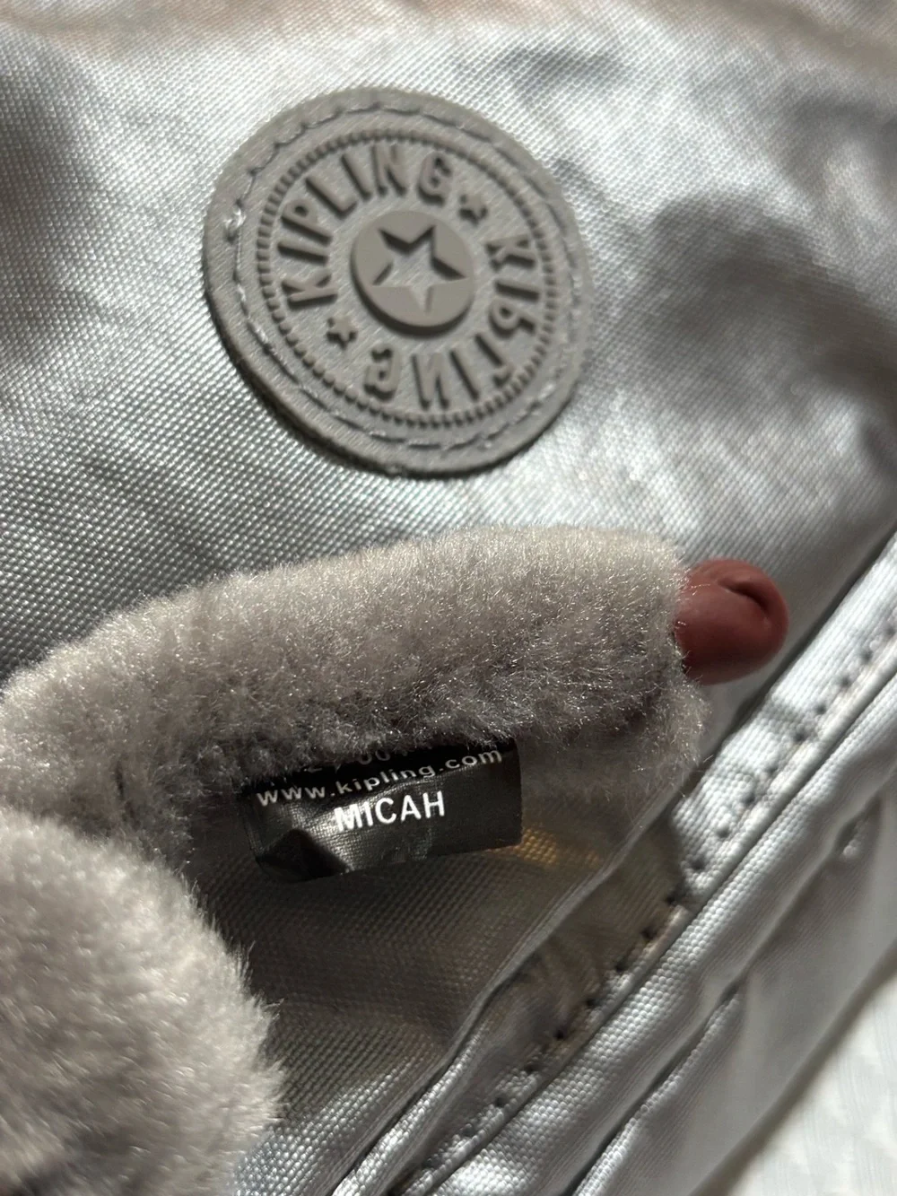 Kipling Silver-Gray Compact Crossbody Messenger